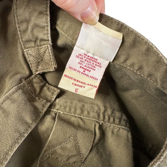 Vintage Military Jacket Olive Green Cotton Utility Y2K Fitted Style Size 6 - Picture 9 of 12